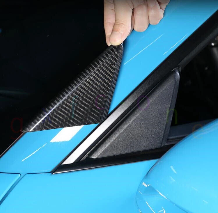 Cubierta de ángulo delantero de ventana de fibra de carbono para Porsche Boxster Cayman 2018-2023 Foto 3 de 4