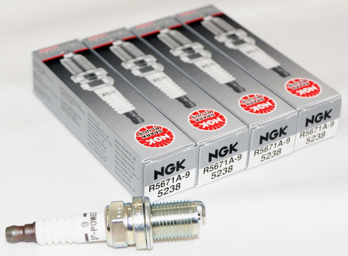 4 Pack Genuine NGK 5238 V Power Racing Spark Plugs R5671A9 Race Tuned Upgraded