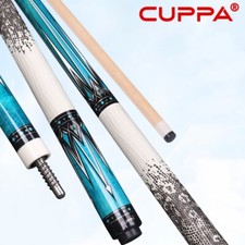 Cuppa 58" Blue Dawn Pro-Taper Maple Billiard Pool Cue Stick 11.8mm / 12.5mm