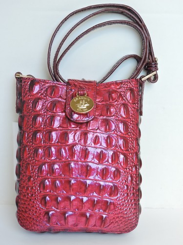 Body incrociato Brahmin Marley Rose Ombre Melbourne in pelle goffrata di coccodrillo nuovo con etichette - Foto 8 di 9
