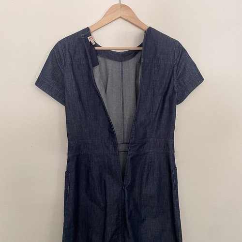 Brooks Brothers Red Fleece Denim Chambray Sz 6 Short Sleeve Pocket Shift Dress - Picture 6 of 14