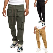 Victorious Men's Classic Utility Side Pocket Cargo Casual Jogger Pants JG3033