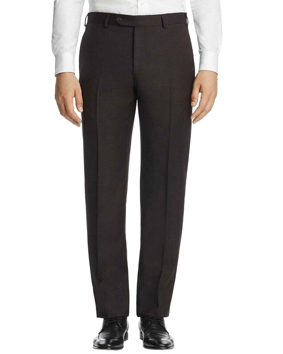 Мужские брюки в мелкую клетку на плоской подошве Luigi Bianchi 32 темно-коричневого цвета Италия