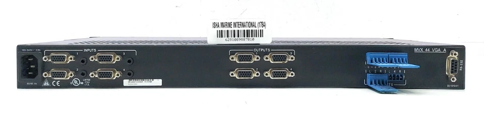 Extron {MVX 44 VGA A} MVX Series VGA/Audio Matrix Switcher - Image 4 of 4