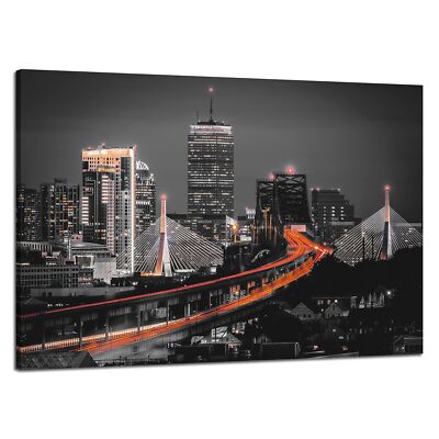 Boston City Wall Art Boston Skyline Wall Decor Black and White Cityscape Pict...