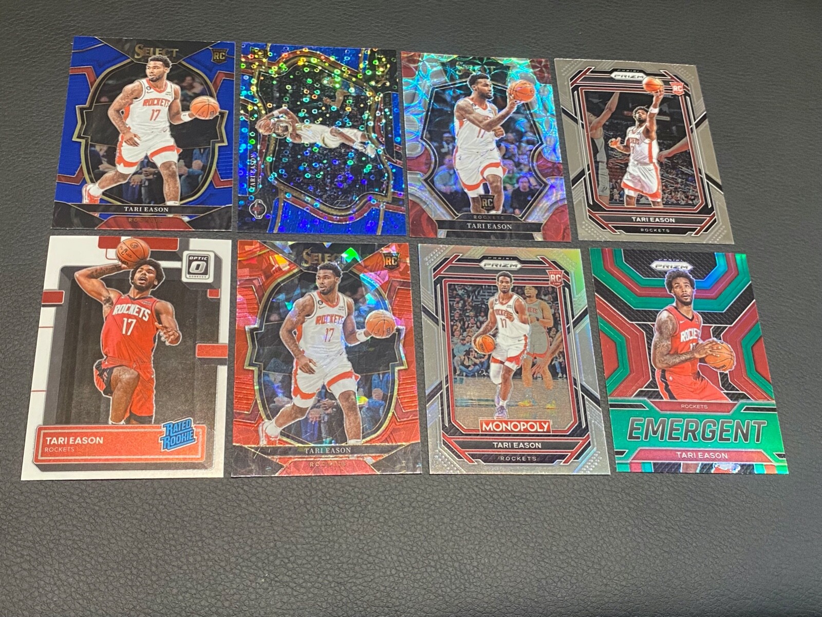 2022-23 Tari Eason Courtside Blue Disco Prizm /25 Panini Select  RC #278 Rockets