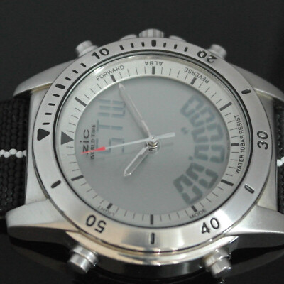 VINTAGE SEIKO ALBA ZiC DIGI-ANA WORLD-TIME NX04-0A20 MEN'S WATCH