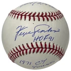 Fergie Jenkins Signed ROMLB Baseball w/ 4 Ins Beckett Witness BAS COA Cubs