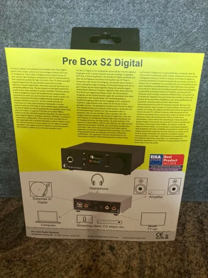 Pro-Ject Preamplifier Pre Box S2 Digital Silver - Image 2 of 2