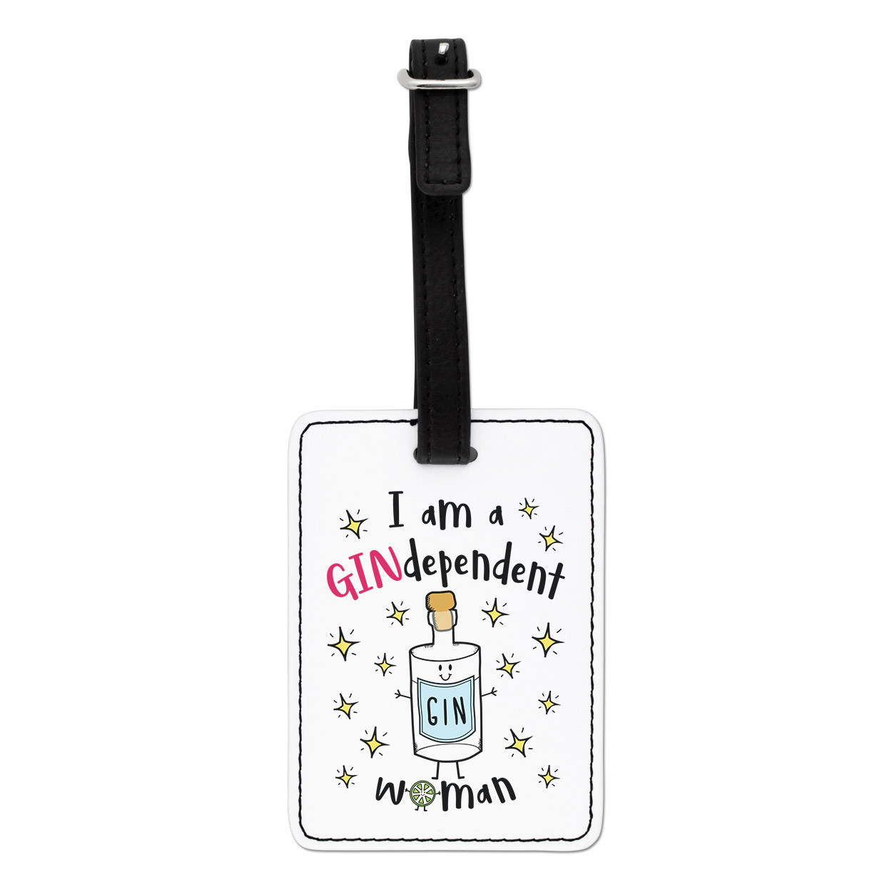 I Am A Gindependent Woman Visual Luggage Tag Suitcase Bag - Gin Independent