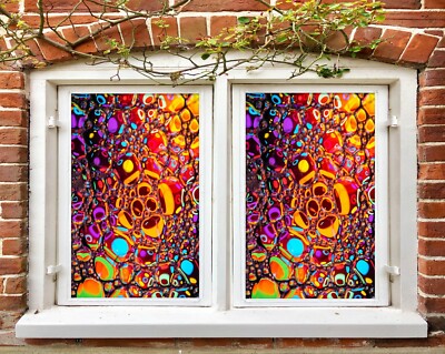 3D Easter Eggs 407NAO Window Film Print Sticker Cling Stained Glass UV Block Fa