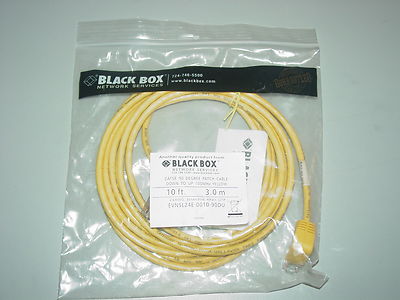 BLACK BOX CAT5E 90 DEGREE PATCH CABLE 10' 3.0 m 100MHz, YELLOW 24AWG  4 PER LOT