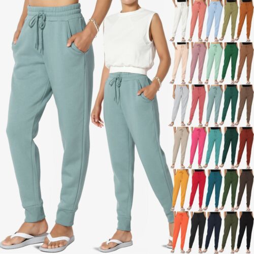 TheMogan S~3X Active Lounge Drawstring Elastic High Waist Jogger Sweat Pants - 第 1/146 張圖片