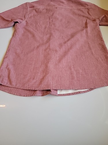 Orvis Non Iron Mens Short Sleeve Button Down Shirt Size Medium Pink/ RED - Picture 14 of 14