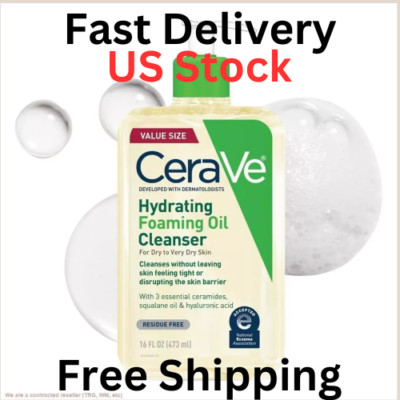 CeraVe Hydrating Foaming Oil Facial Cleanser, Dry Skin Face Wash 16 fl oz