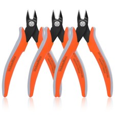3-Pieces 5" Flush Wire Cutter Diagonal Side Cutter Precision Anti-Slip Cut Plier