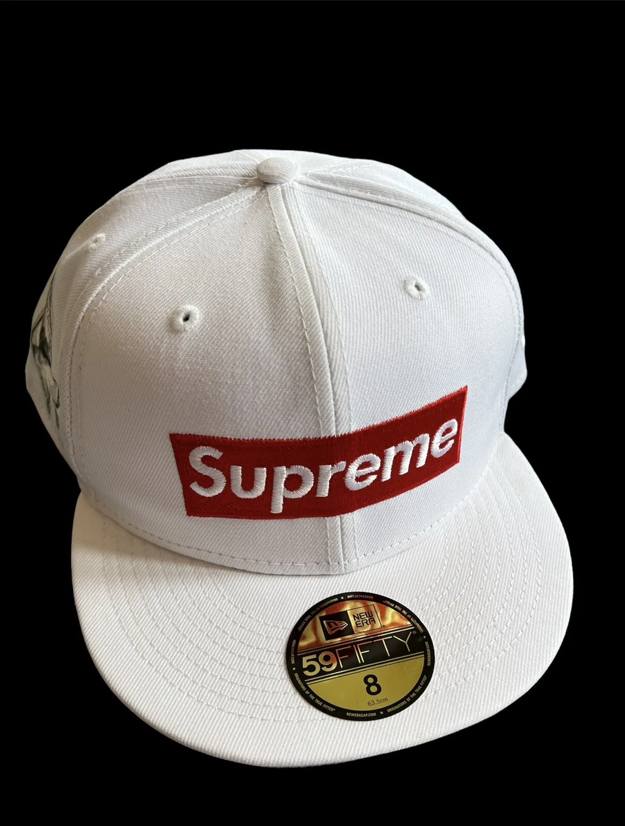 Supreme Money Box Logo New Era Fitted Cap Size 8 - White - New with Tags
