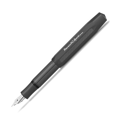Kaweco AC Sport Fountain Pen in Carbon Black - Double Broad Point - NEW