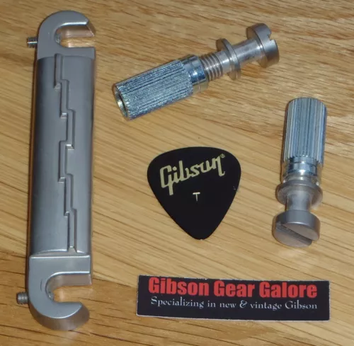 Gibson Les Paul Tailpiece Lightning Wrap Around Bar Nickel Satin Guitar Parts SG