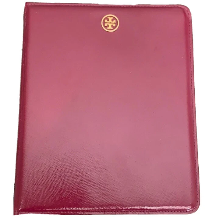 Tory Burch Raspberry Dark Pink Leather Robinson iPad Tablet Case