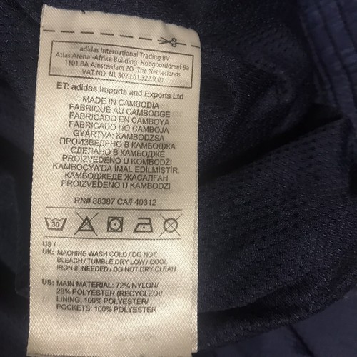 Chaqueta de Lluvia Adidas Para Hombre Azul Azul Talla Pequeña S Con Capucha Nylon Ligera Retro - Imagen 5 de 10
