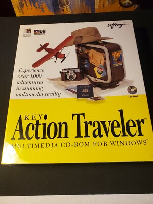 Vintage Sealed Computer Travel Key Action Traveler Softkey Windows 95 3.1 CD-ROM