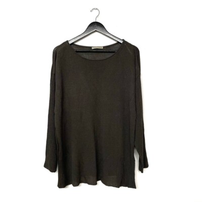 Sarah Pacini Oversized Viscose Knit Lagenlook Jumper Sweater One Size Grey 