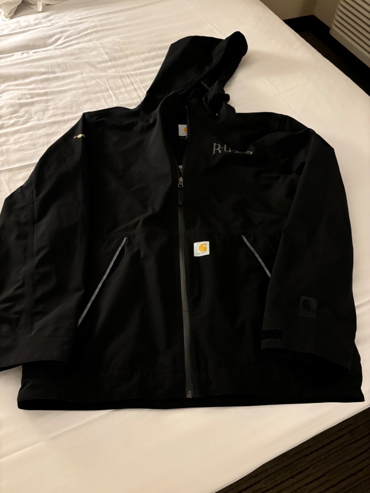 Carhartt J162 Storm Defender Black Waterproof Rare Relaxed Mens Medium Jacket