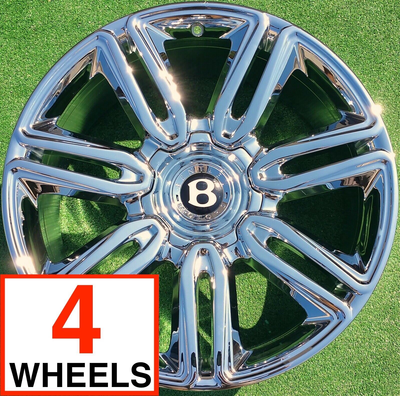 Chrome Factory Bentley Wheels 21 inch Continental OEM Flying Spur 7 Twin Spoke