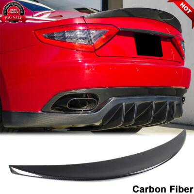 For Maserati Gran Turismo Coupe 2012-2014 REAL CARBON Rear Trunk Spoiler Wing