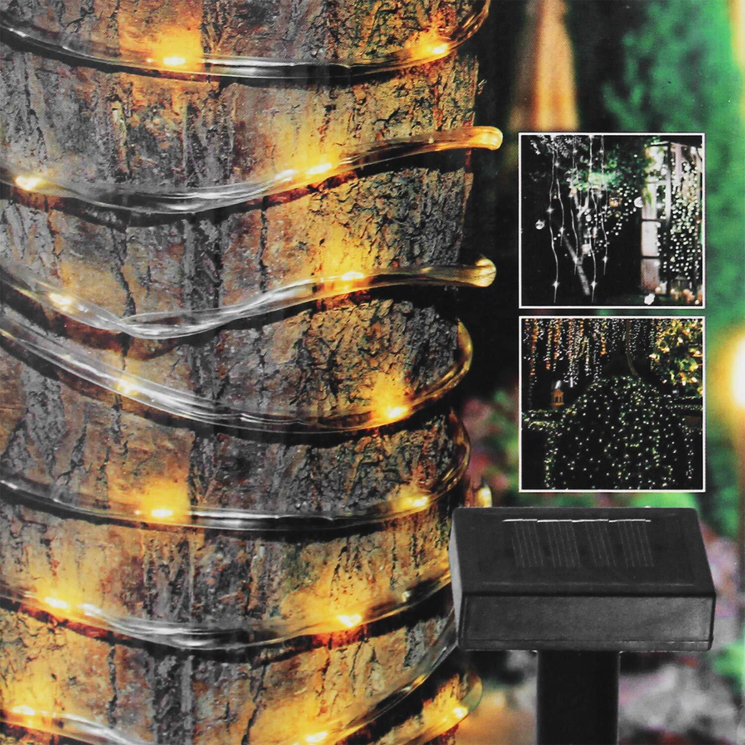 Grundig Solar-lichterkette, 100 Leds, Warmweiß, 10m