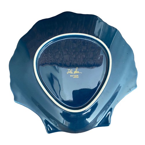 VTG Otagiri Navy Blue with Flying Seagulls Scallop Shape The Sea Trinket Dish 7" - Picture 2 of 7