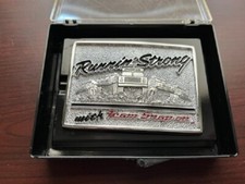 NEW in Case Snap On Tools Men Belt Buckle Runnin' Strong Chrome on Brass