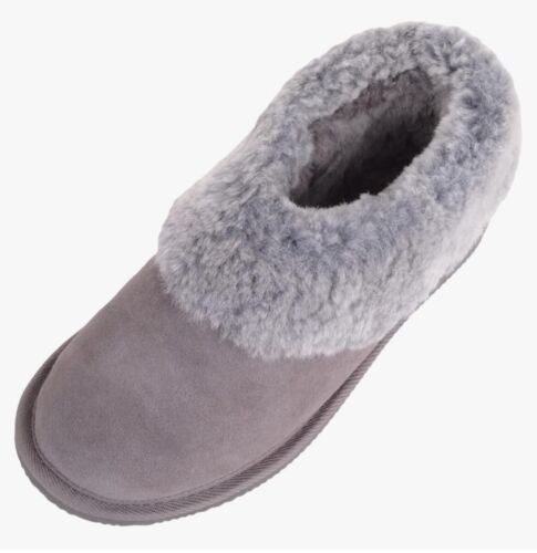 SNUGRUGS Womens Genuine Full Sheepskin Boot Slipper Grey Size 4