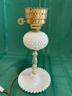 Vintage Hobnail Milk Glass Fenton Table Lamp