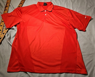 Nike Dri Fit Shirt Mens XL Red Golf Polo Button Preppy Vented Preformance 920220