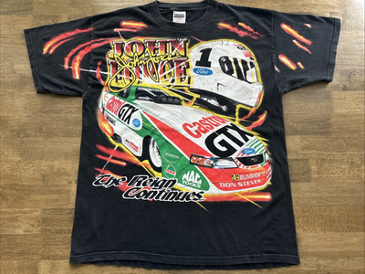 vintage 90s NHRA John Force WINSTON DRAG RACING ALL OVER PRINT T-Shirt XLarge