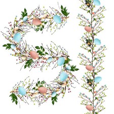 2 Pack 12 FT 40 Battery Operated Lighted Easter Egg Garland with 8 Modes, Art...