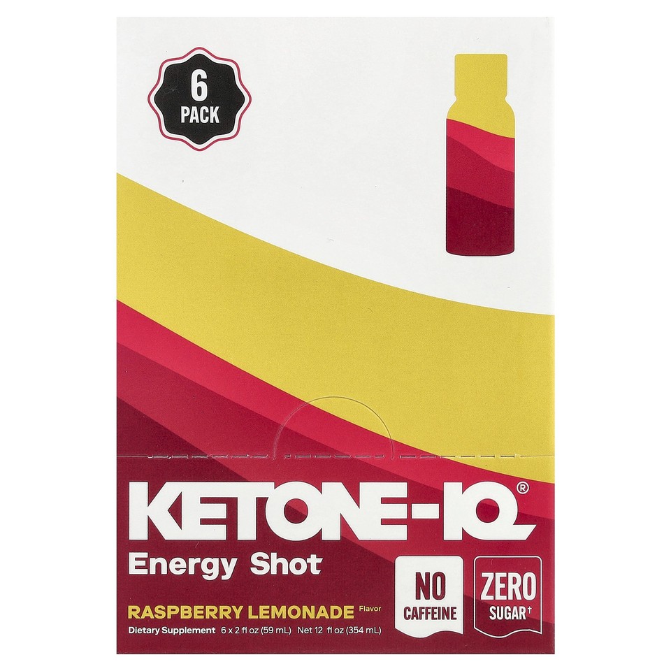 Energy Shot, Raspberry Lemonade, Caffeine Free, 6 Bottles, 2 fl oz (59 ml) Each