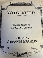 Wiegenlied Cradle Song by Johannes Brahms 1932 Sheet Music