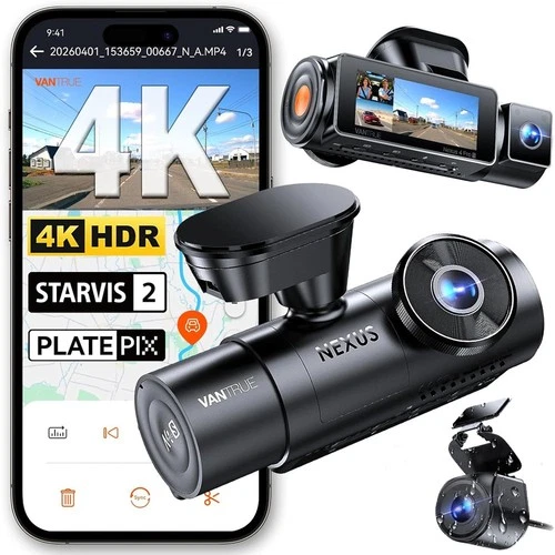 Vantrue N4 Pro S 4K Dash Cam Front and Rear Inside HDR IR Night Vision GPS WiFi