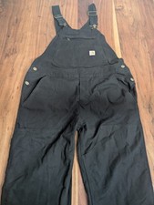 Carhartt Rugged Flex Canvas Bib Overalls Black Womens Medium Tall M T
