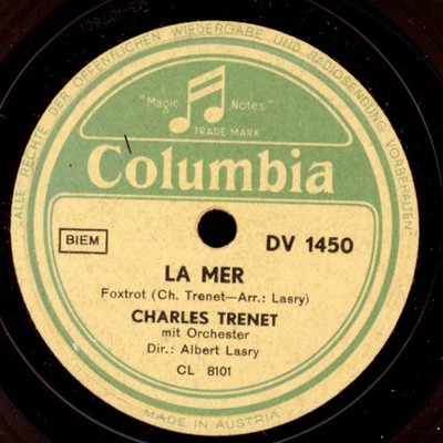 CHARLES TRENET La Mer -Klassiker- / De la fenêtre...78rpm  Schellackplatte S9150