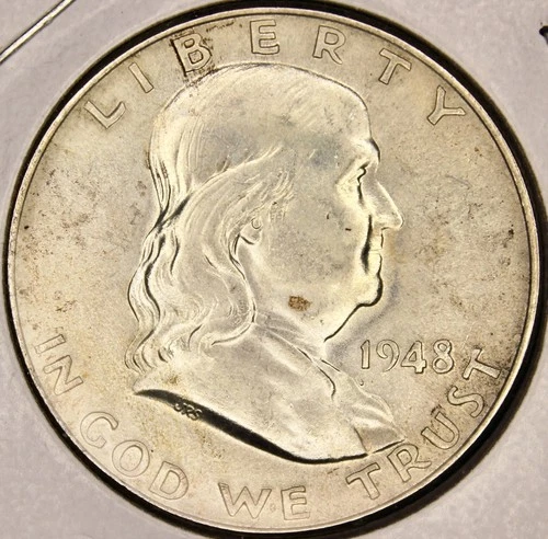 1948 Franklin Silver Half Dollar — UNC — Minor Doubled Die