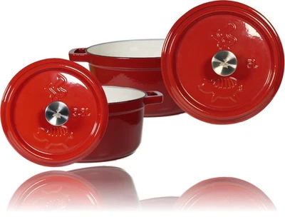 Grillschweine Dutch Oven Emailliert | BBQ | Feuertopf | Gusseisen