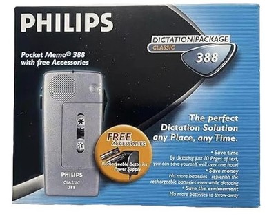 Philips Classic LFH 388 Diktiergerät Tasche Memo Diktiergerät LFH0388 OVP EXC