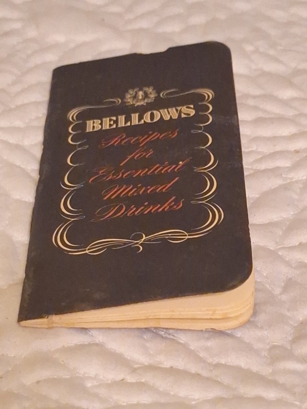 VTG. Bellows Receipts For Essential Mixed Drinks