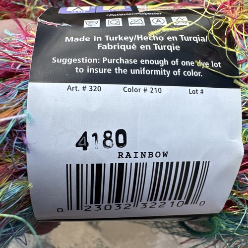 3 New Lion Brand Fun Fur Yarn Skeins Color 210 Rainbow - Picture 6 of 9