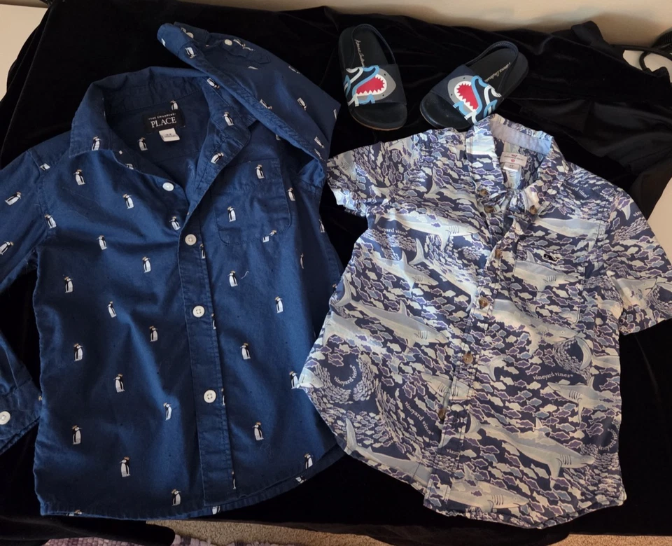 (Lot of 3) Hanna Andersson Sandals* Vineyard Vines+Children Boys 3T Shirts - Image 2 of 4