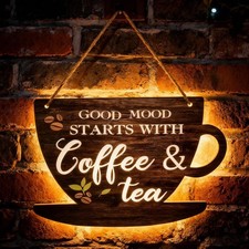 Coffee Bar Door Sign Ornament Retro Business Sign for Cafe Window Decoration